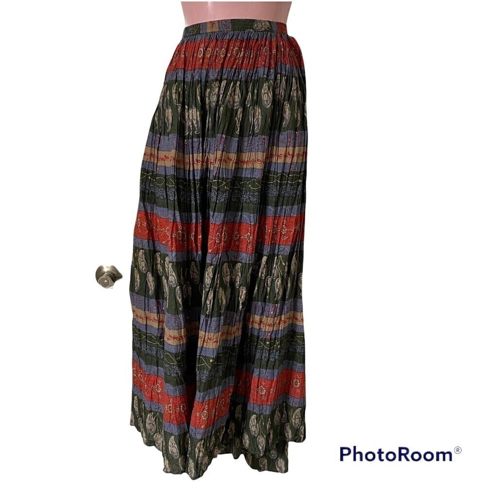 JM Collection Womens Skirt Medium Maxi Abstract Hippy Boho Festival - Picture 2 of 4
